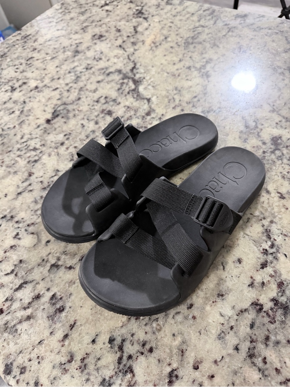 Chaco Black Slide Sandals with Adjustable Straps